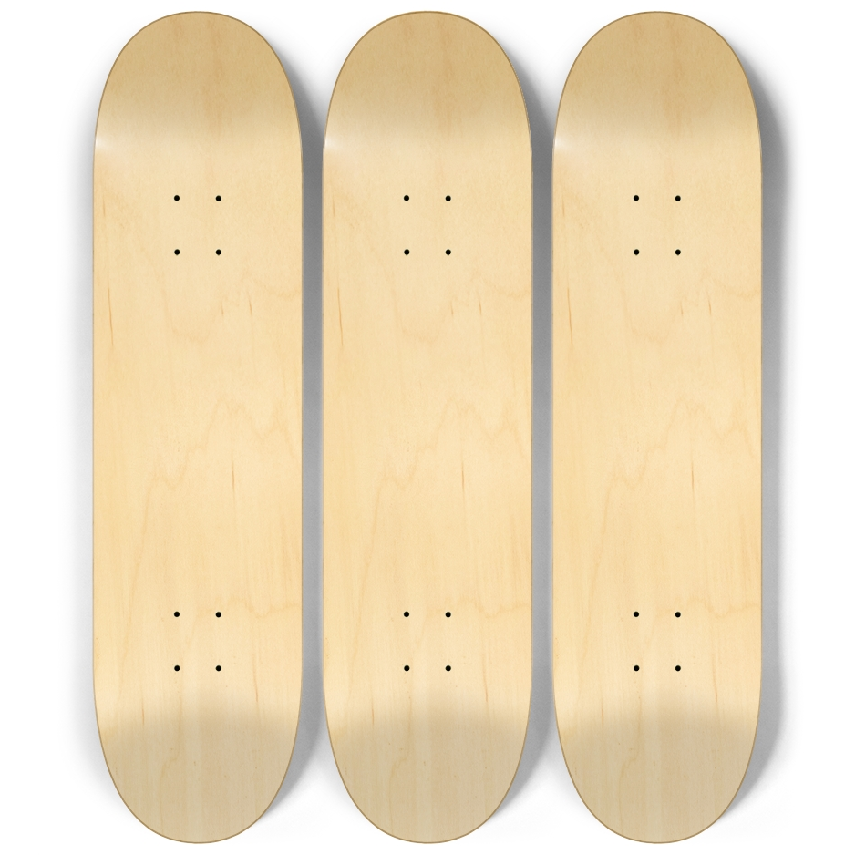 3 CUSTOM PRINTED SKATE DECKS - Wall Series